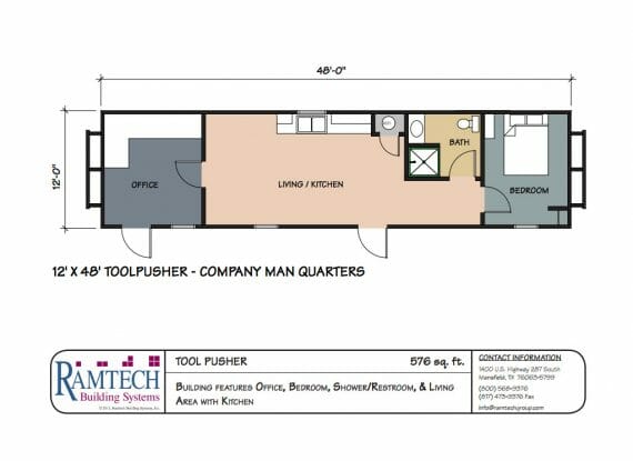 Tool pusher company man quarters floor plan
