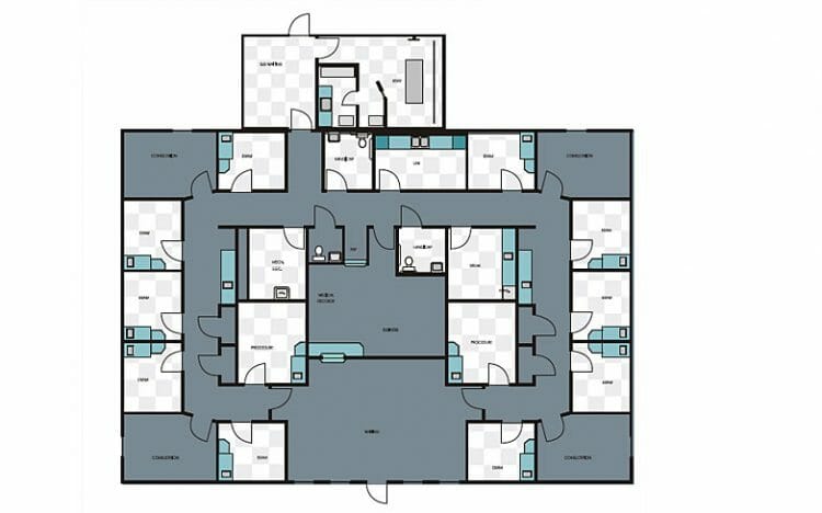 relocatable modular building West Calcasieu Clinic floor plan