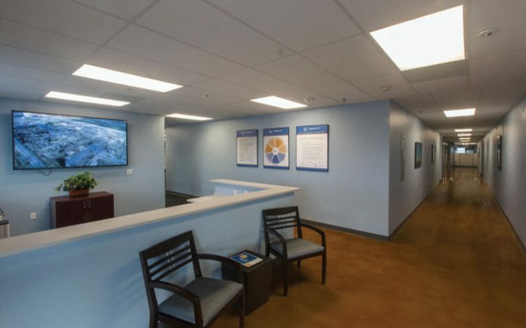 permanent modular building cameron LNG interior office