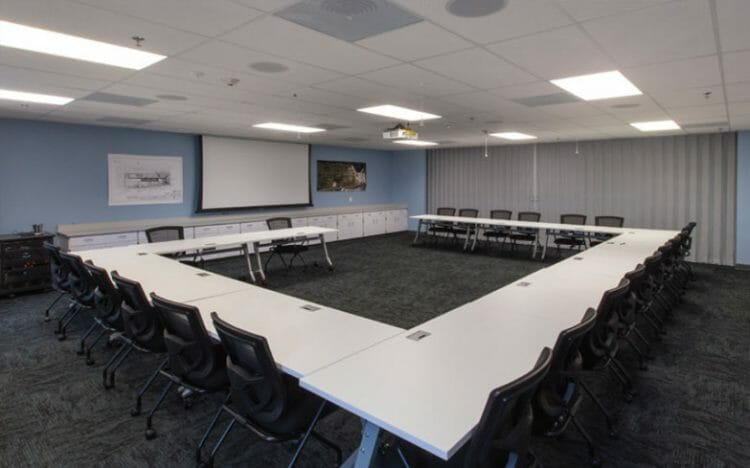 permanent modular building cameron LNG interior office