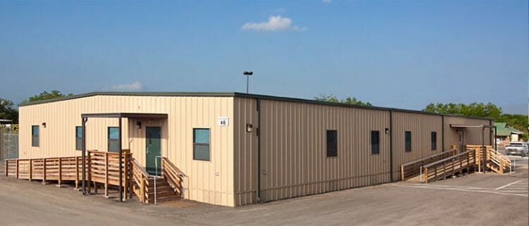 relocatable modular building San Antonio public works facility exterior commercial modular building